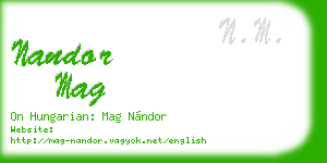 nandor mag business card